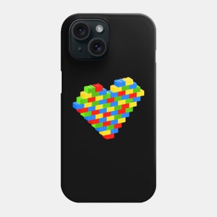 Heart With Building Blocks Bricks Men Boys Phone Case