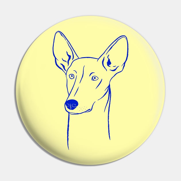 Ibizan Hound (Pale Yellow and Blue) Pin by illucalliart