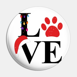 Love text with paw print and colorful light bulb Pin
