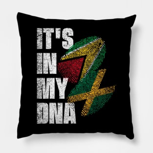 Jamaican And Guyanese Mix DNA Flag Heritage Pillow