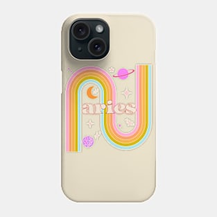 Aries 70s Rainbow with Flowers Phone Case