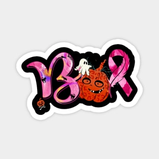 Boo Pumpkin Cute Ghost Pink Ribbon Breast Cancer Halloween Magnet