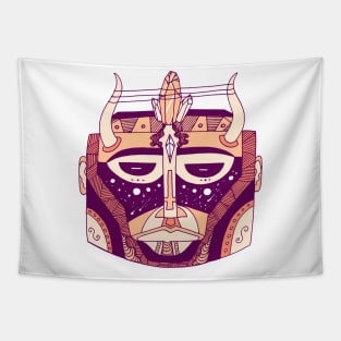 Peach African Mask No 8 Tapestry