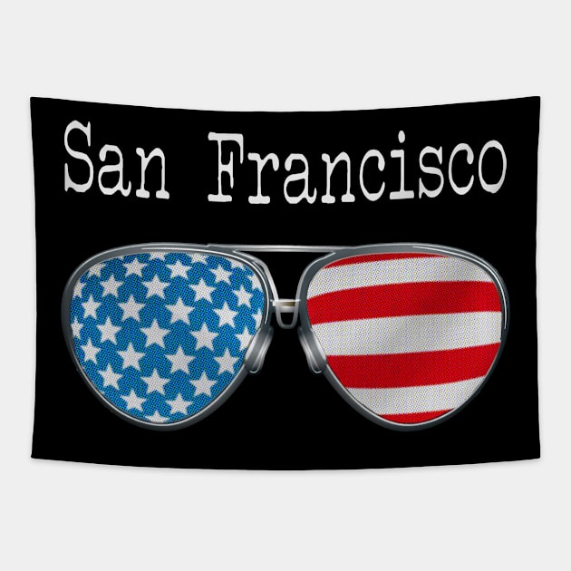 AMERICA PILOT GLASSES SAN FRANSISCO Tapestry by SAMELVES