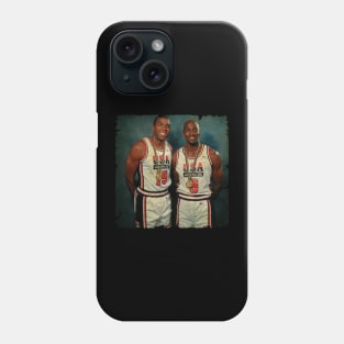 Magic Johnson and Michael Jordan Phone Case