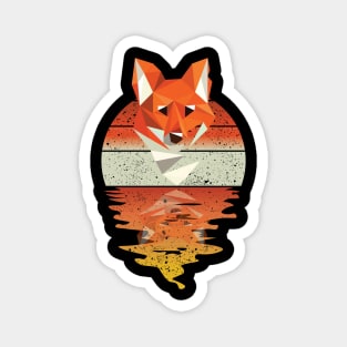 Vintage cute fox reflected on lights of moon T-Shirt Magnet