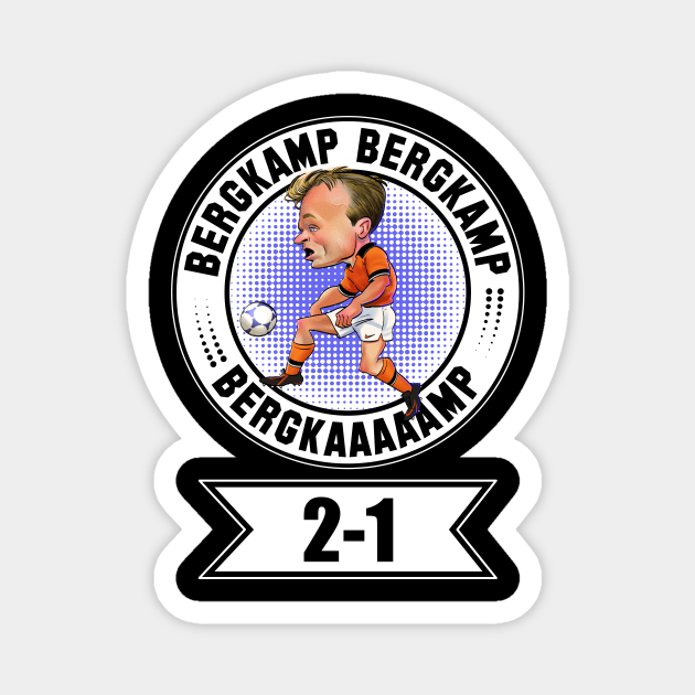 Dennis Bergkamp Football World Cup 98 T-Shirt Orange Dutch National Soccer Team Tee Netherlands Football Fan Jersey Funny Cartoon T Shirt Magnet by PARTYDUTCH