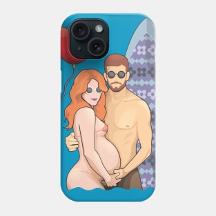 Beach Vacation with Beloved Pregnant Wife Phone Case