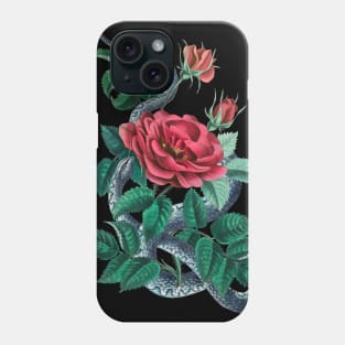 Red rose and blue snake Phone Case