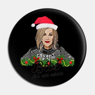 Bebe its cold outside Meme Ugly Christmas Sweater Design T-Shirt Pin