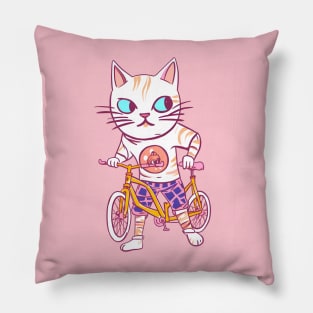 Cat and Bicycle Pillow