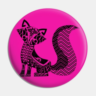 the crazy fox in wild pattern ecopop Pin