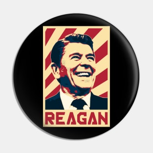 Ronald Reagan Retro Propaganda Pin