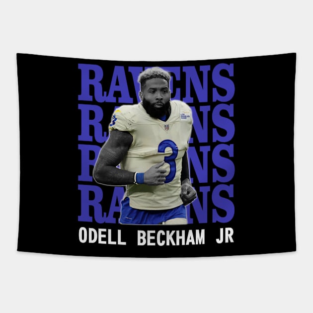 Baltimore Ravens Odell Beckham Jr 3 Tapestry by Thejockandnerd