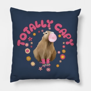 Cute 80's Capybara - Totally Capy Pun Pillow