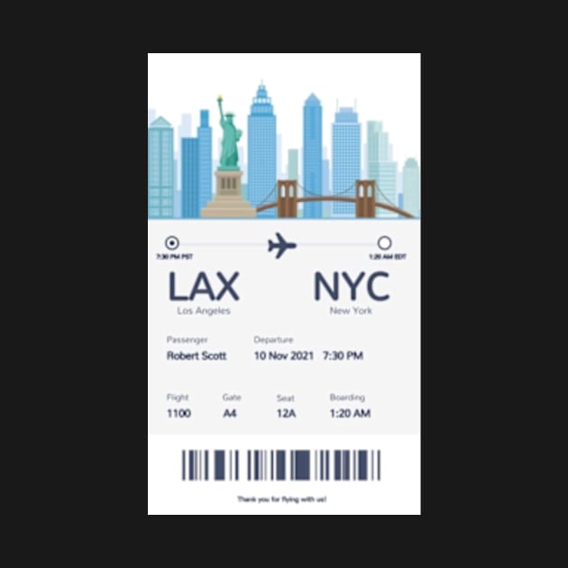 Boarding ticket LA to New York by Petko121212