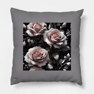 Vintage Gothic Roses Pattern Pillow