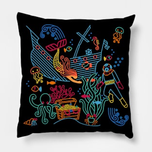 Deep Ocean Pirate's Treasure Pillow