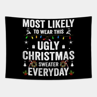 Most Likely To Wear This Christmas Xmas Sweater Everyday Tapestry