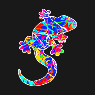 Colorful surreal psychedelic lizard king I T-Shirt