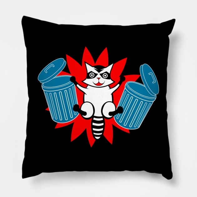 Trash Can BANDIT! Pillow by CMButzer