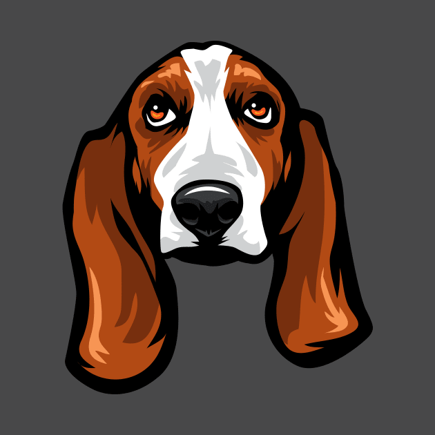 Basset Hound Portrait Drawing by IPRINT