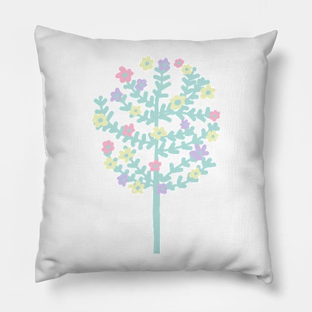 PASTEL TREE Pillow by aroba