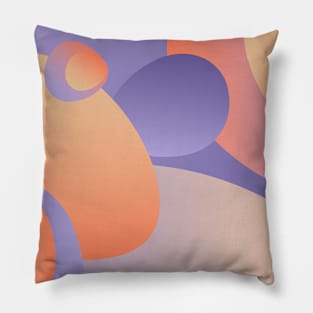 Abstract Organic Shapes in Coral and Purple Pillow