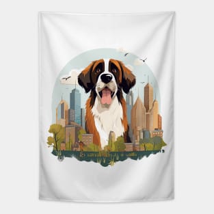 Saint-Bernard Dog Pet Animal Beauty Nature City Discovery Tapestry