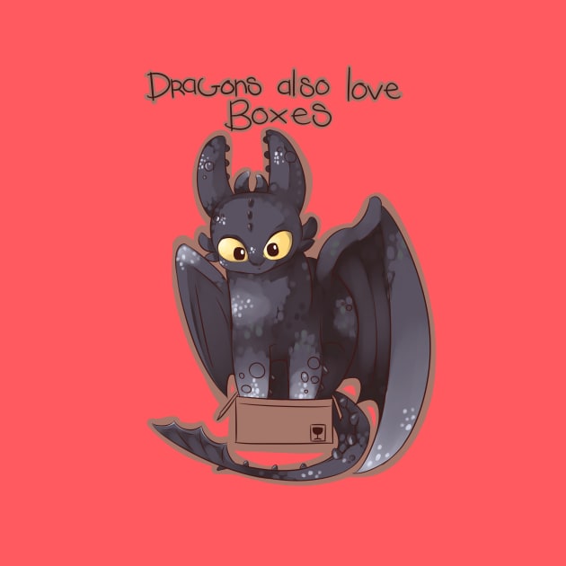 Even dragons love boxes by ShannonDraws