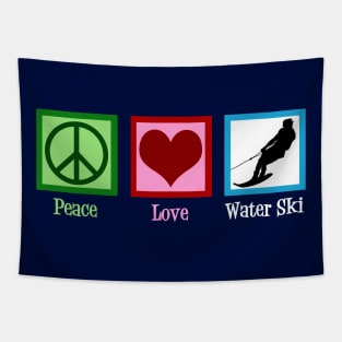 Peace Love Water Ski Tapestry