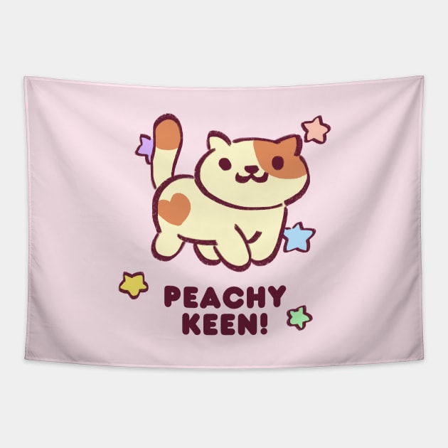 kitty collector rare cat peaches with starry sparkles being peachy keen Tapestry by mudwizard