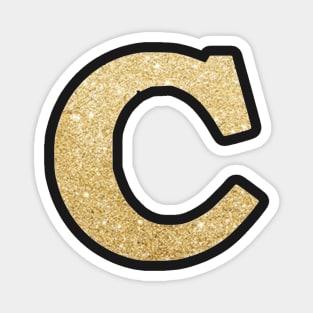 The Letter C Gold Metallic Design Magnet