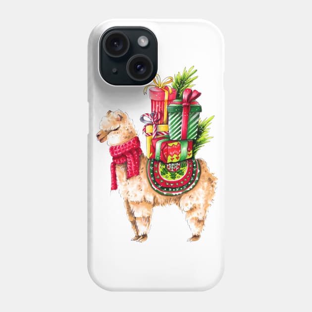 Christmas Llama Phone Case by artisjourney