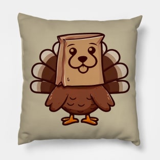 Thanksgiving Turkey Funny Fake Puppy Dog Face Pillow