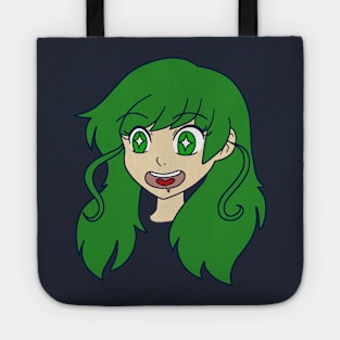 Happy Green Haired Girl Tote