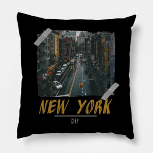 new york tape photgraphy Pillow