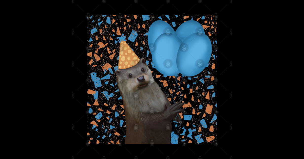 Cute Otter With Balloons - Cute Otter - Sticker | TeePublic