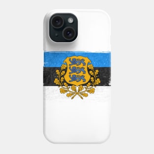 Estonia flag - grunge brick stone Phone Case