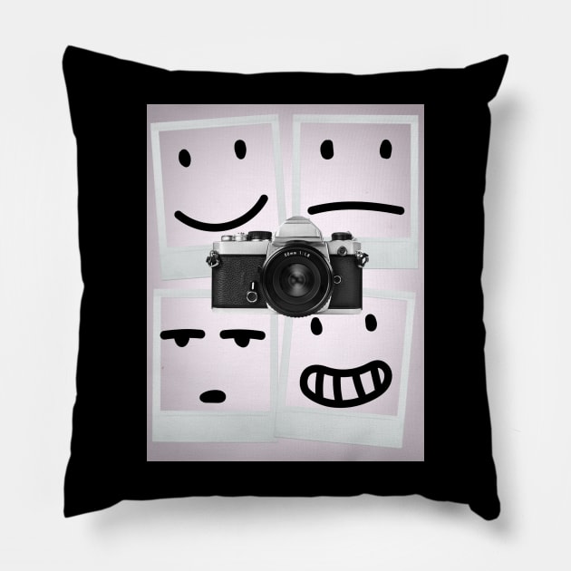 Animals, flowers, fruits and black objects Pillow by Zido ICT