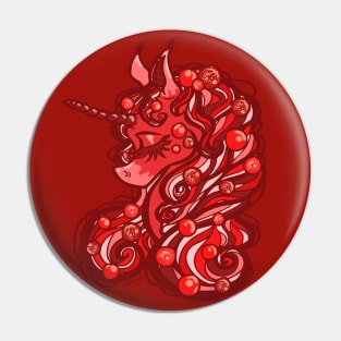 Frosted Cranberry Unicorn Pin