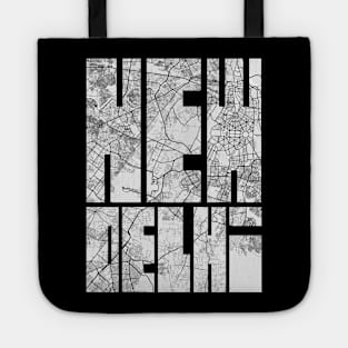 New Delhi, India City Map Typography - Light Tote