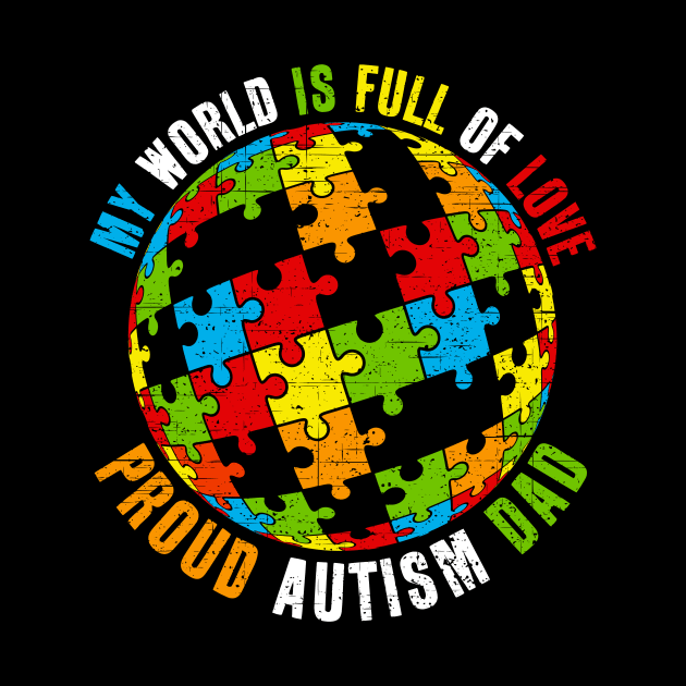 Proud Autism Dad Puzzle World Awareness by RadStar