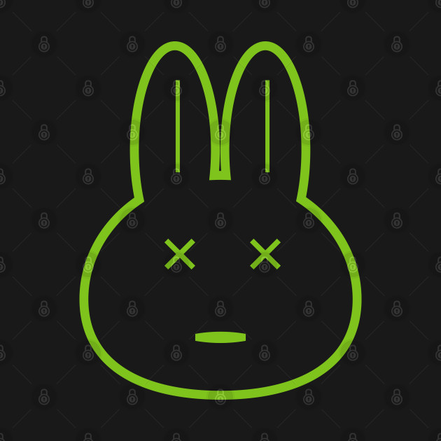 Rabbit In Strange Mood Green Color by ulunkz