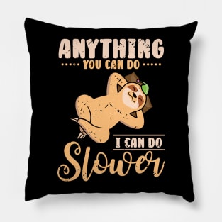 Cute Sloth Lazy Office Worker Working Sloth Statement Chill Pillow