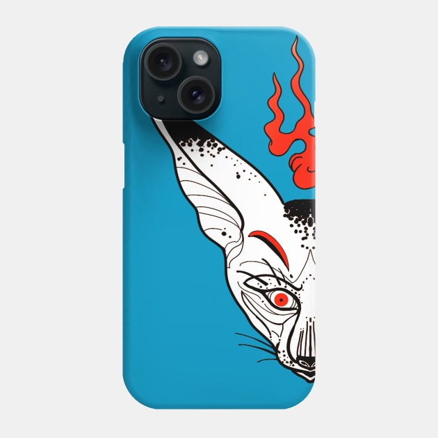 Funky graphic linework: white fennec fox by blacklinesw9 Phone Case by Blacklinesw9