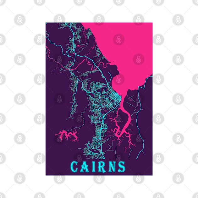 Cairns Neon City Map by tienstencil