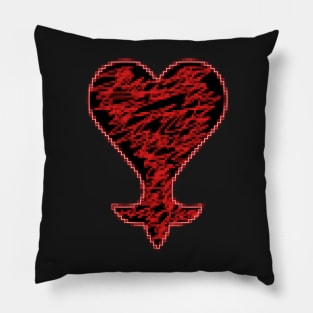 Heartless 8bit style red neon Pillow