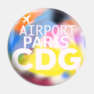 Airport code CDG Paris street area Pin