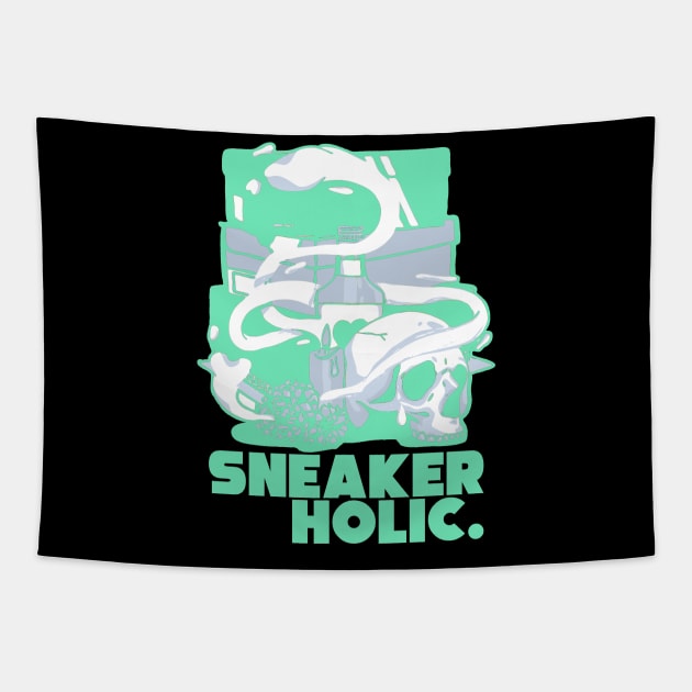 Sneaker Holic Mint Foam Tapestry by funandgames